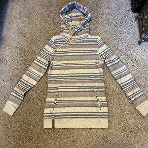 AMPERSAND AVE Blue and Brown Patterned Hoodie